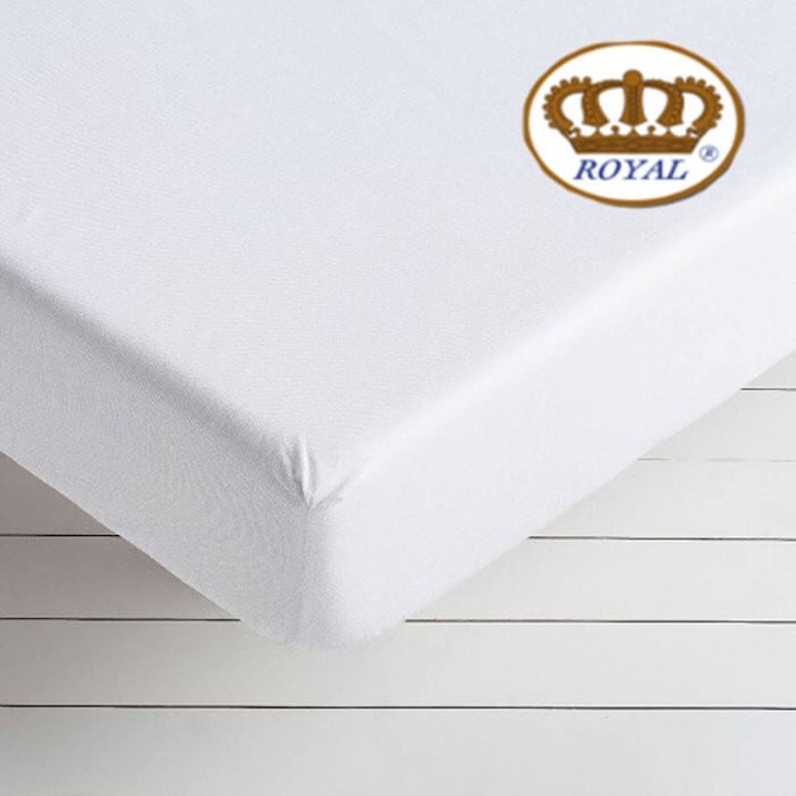 Sábana bajera ajustable blanca Royal 144 hilos uso hotelero