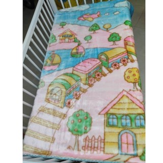 Manta bebé berço Trenecito 110x130 Rosa