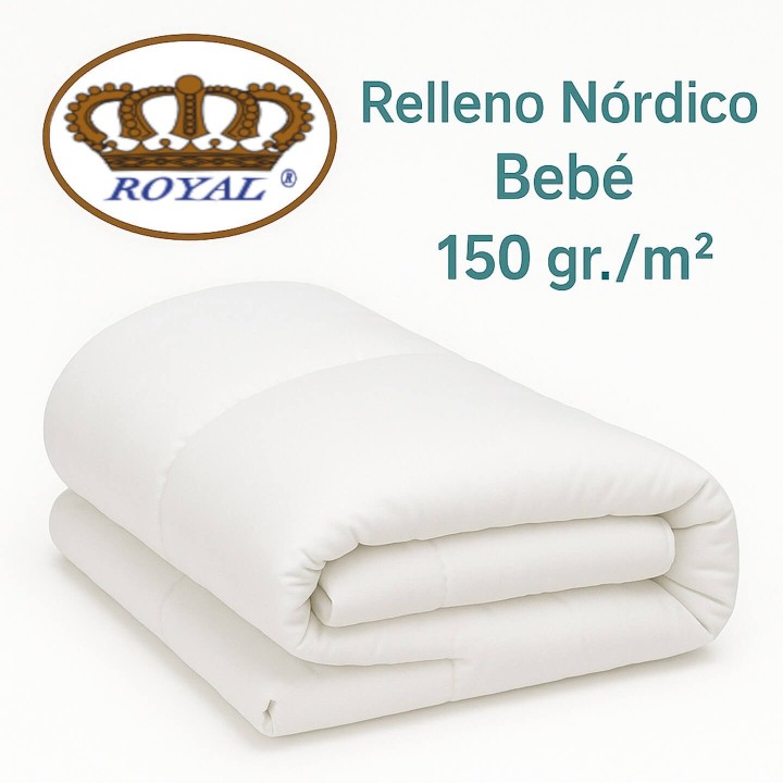 Edredão Nórdico Berços de Bebé 150 g/m² Royal Branco - Leve Primavera ou Meia‑estação