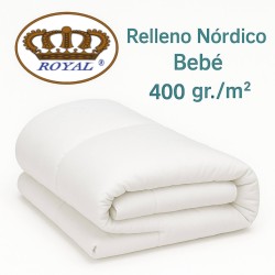 Relleno Nórdico Cunas de Bebé 400 g/m² Royal Edredón Blanco Máxima  Calidez para Invierno